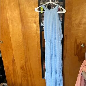Light Blue Sleeveless Maxi Dress